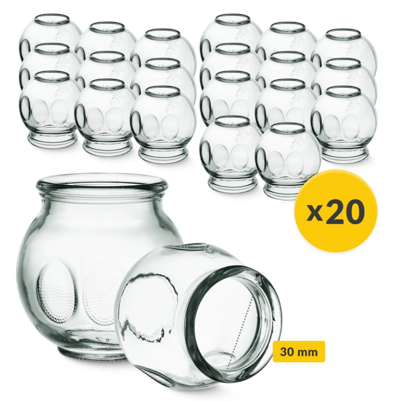 Bańki chińskie ogniowe szklane 20 szt.