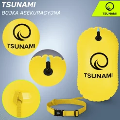 Bojka asekuracyjna do pływania dmuchana TSUNAMI żółta
