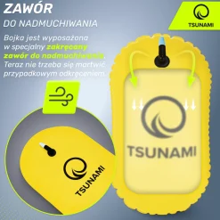 Bojka asekuracyjna do pływania dmuchana TSUNAMI żółta