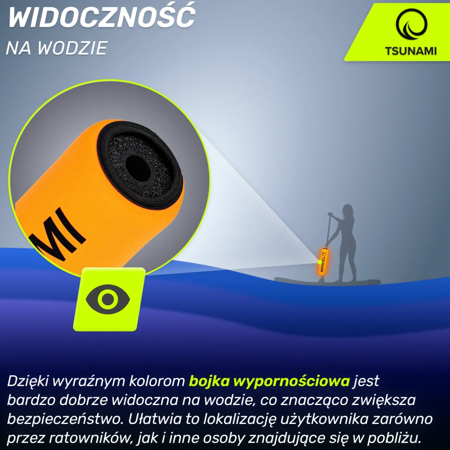 Bojka wypornościowa pływak do wiosła SUP PRO pomarańczowy