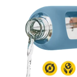 Butelka szklana na wodę 750 ml niebieska