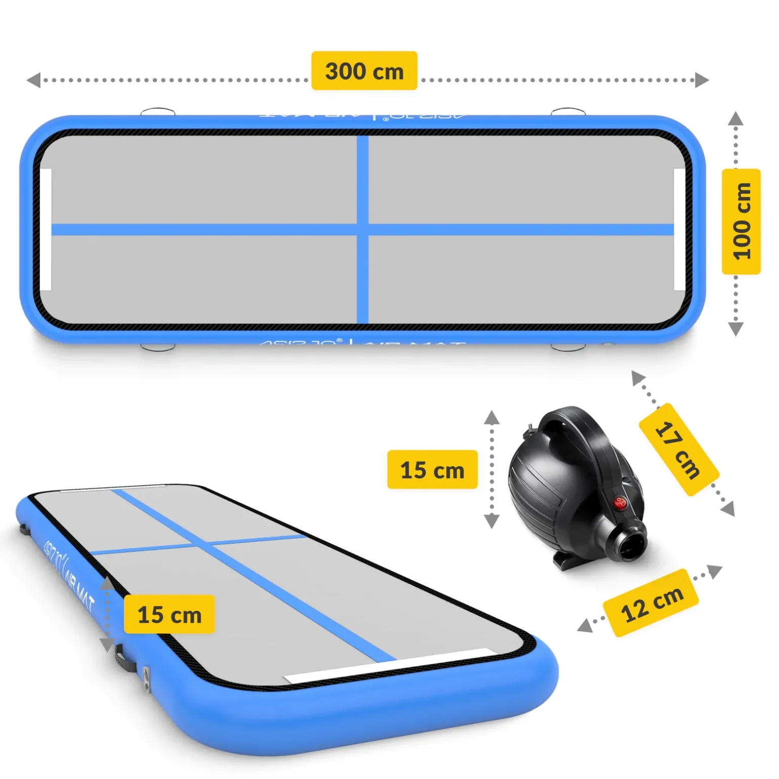 Ścieżka akrobatyczna AIR MAT 3 x 1 x 0,15 m