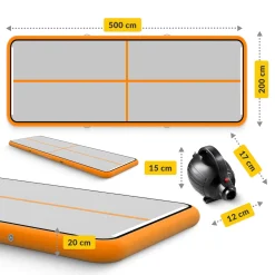Ścieżka akrobatyczna AIR MAT 5 x 2 x 0,2 m z pompką
