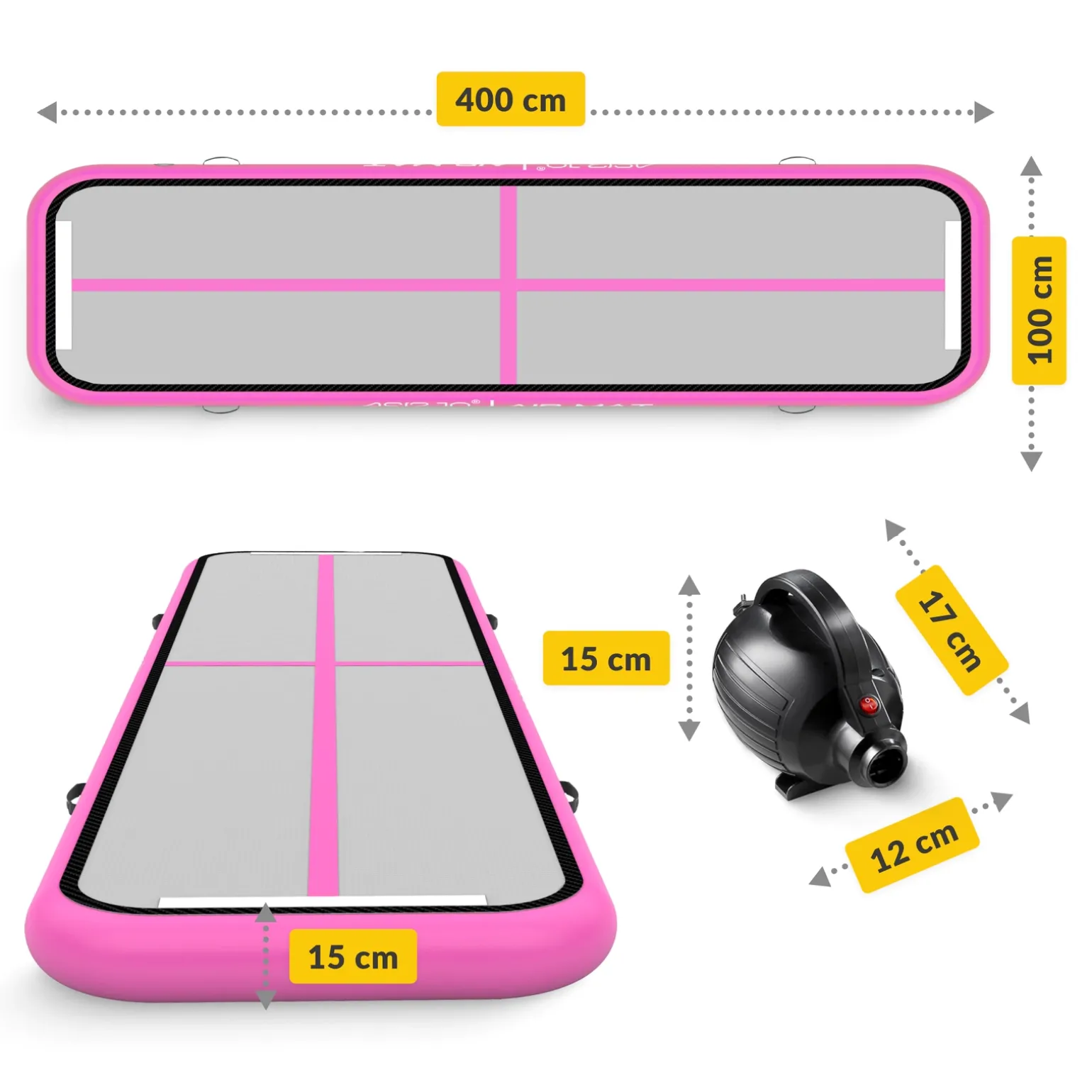 Ścieżka akrobatyczna AIR MAT 4 x 1 x 0,15 m