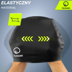 Czepek na basen dla dzieci TSUNAMI czarny