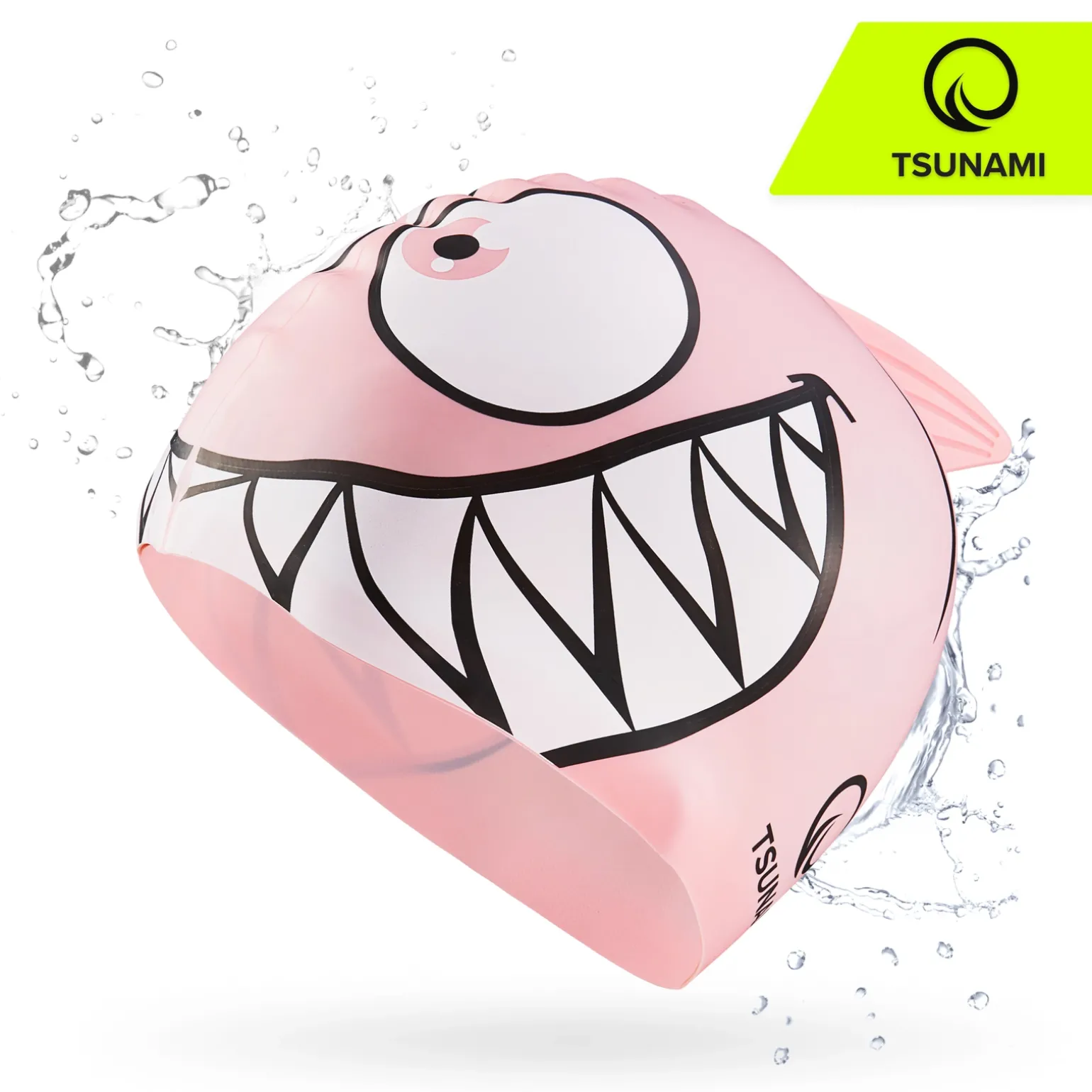 Czepek na basen dla dzieci TSUNAMI SHARK różowy