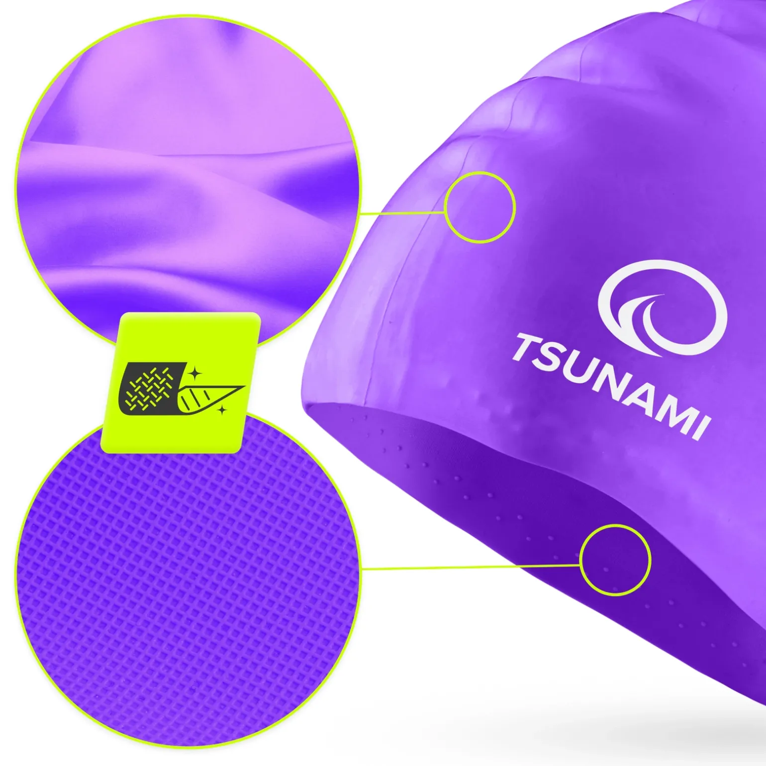 Czepek na basen unisex TSUNAMI fioletowy