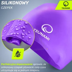 Czepek na basen unisex TSUNAMI fioletowy