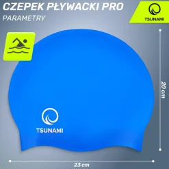 Czepek na basen unisex TSUNAMI PRO niebieski
