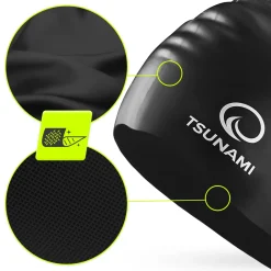 Czepek na basen unisex TSUNAMI PRO czarny