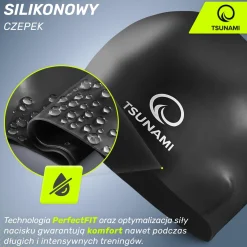 Czepek na basen unisex TSUNAMI PRO czarny