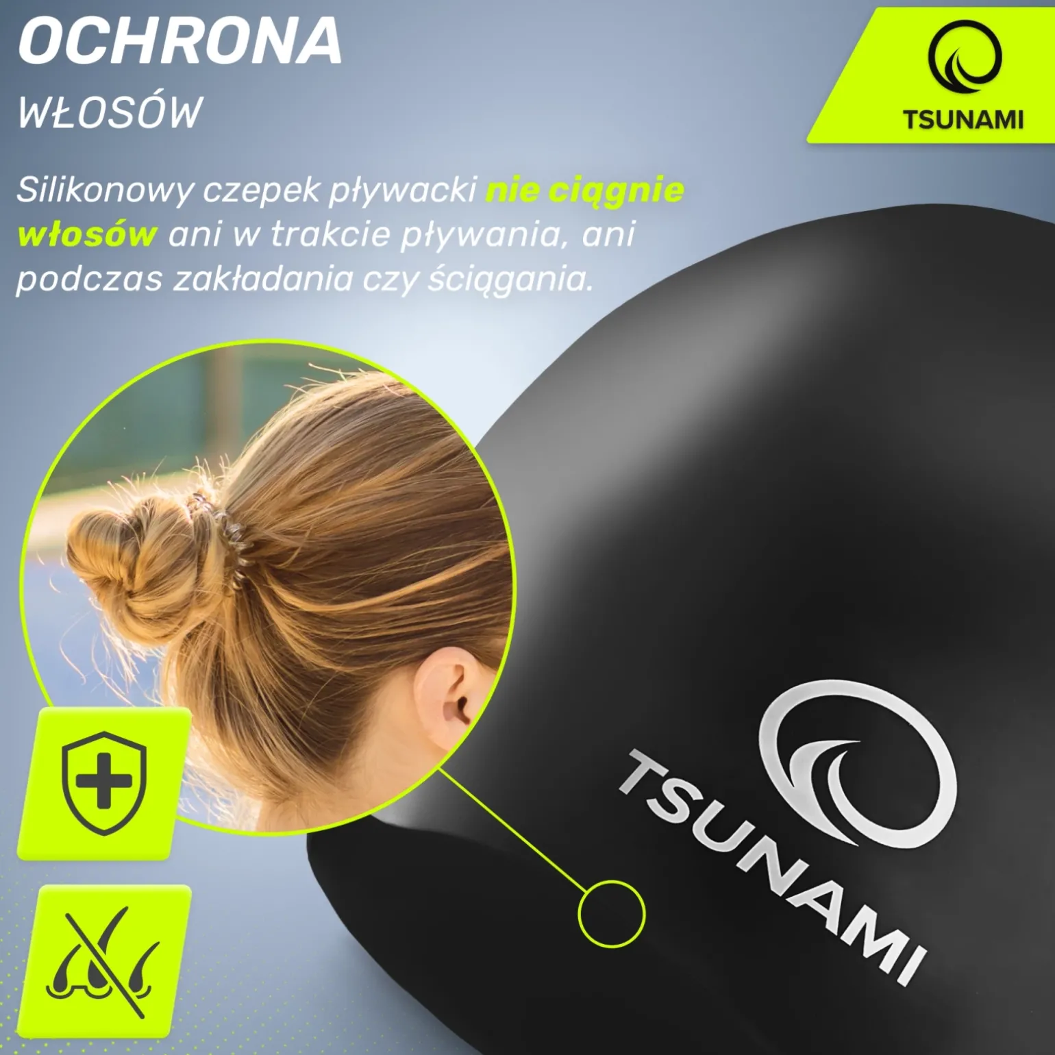 Czepek na basen unisex TSUNAMI PRO czarny