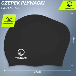 Czepek na basen unisex TSUNAMI czarny