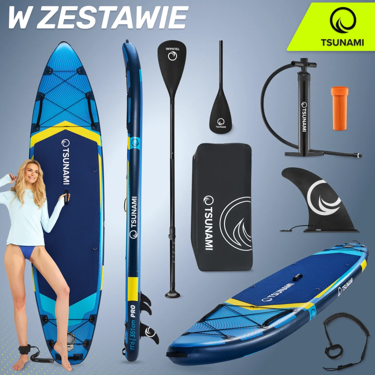 Deska SUP PRO TSUNAMI paddle board 350 cm T13