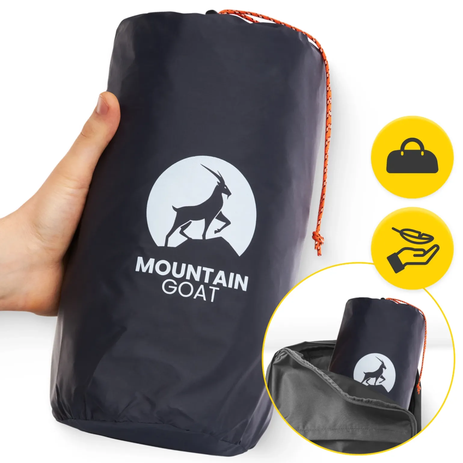 Dmuchany materac turystyczny dwuosobowy samopompujący Mountain Goat granatowy