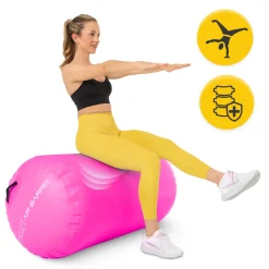 Dmuchany wałek gimnastyczny AIR BARREL 60 cm różowy