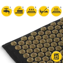 ECO Mata do akupresury z poduszką XL czarna