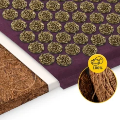 ECO Mata do akupresury z łuskami gryki i kokosem fioletowa