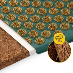 ECO Mata do akupresury z łuskami gryki i kokosem zielona