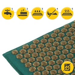 ECO Mata do akupresury z łuskami gryki i kokosem zielona