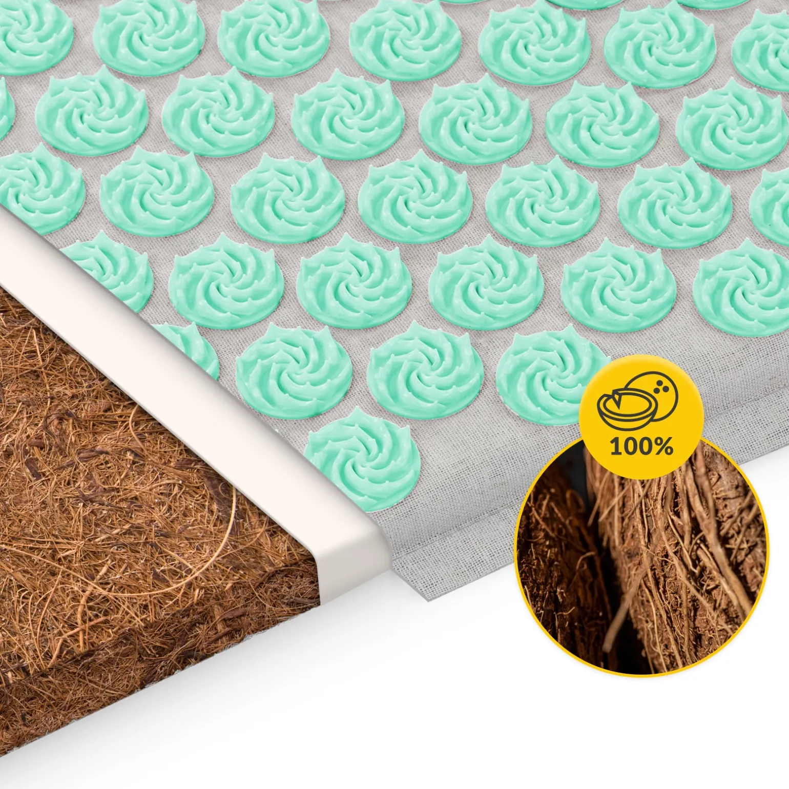 ECO Mata do akupresury z łuskami gryki i kokosem miętowa