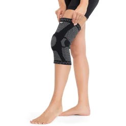 Elastyczna opaska na kolano ze stabilizacją rzepki XXL szara