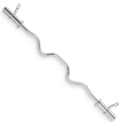 Gryf olimpijski mocno łamany 120 cm z łożyskami - 10 kg