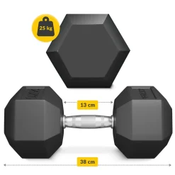 Hantel stalowy HEX 1 x 25 kg