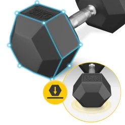 Hantel stalowy HEX 1 x 30 kg