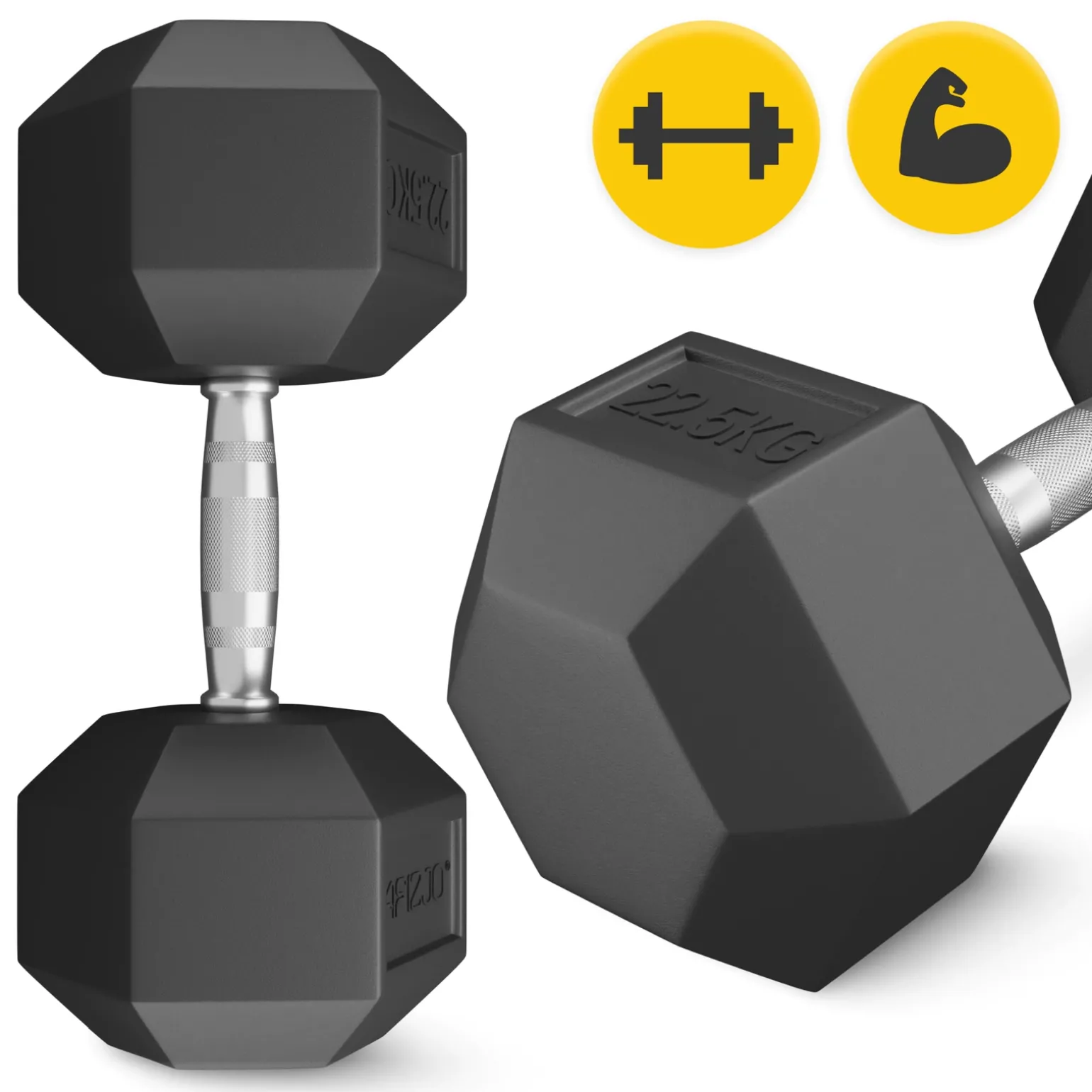 Hantel stalowy HEX 1 x 22,5 kg