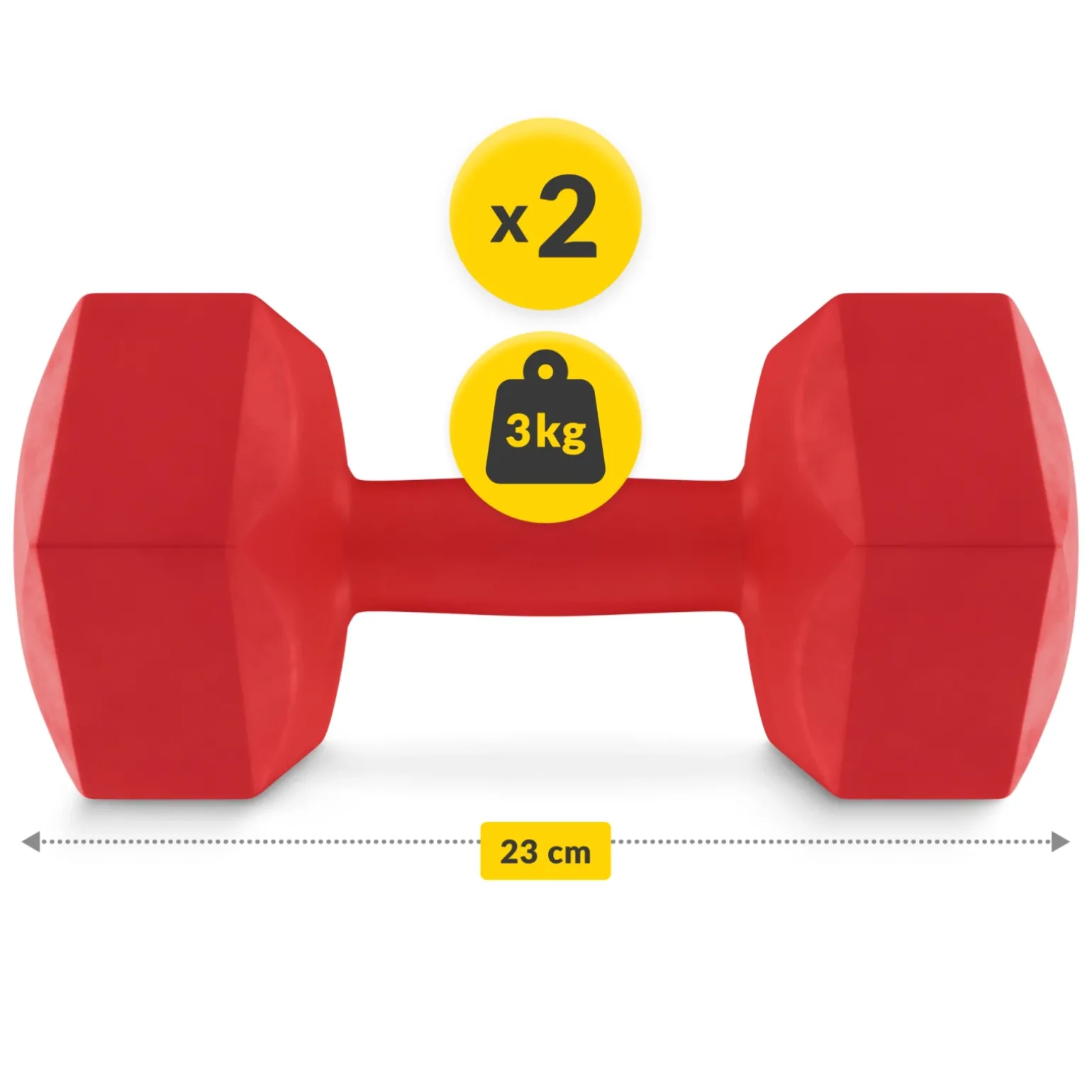 Hantelki bitumiczne do ćwiczeń 2 x 3 kg