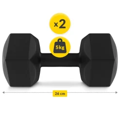 Hantelki bitumiczne do ćwiczeń 2 x 5 kg