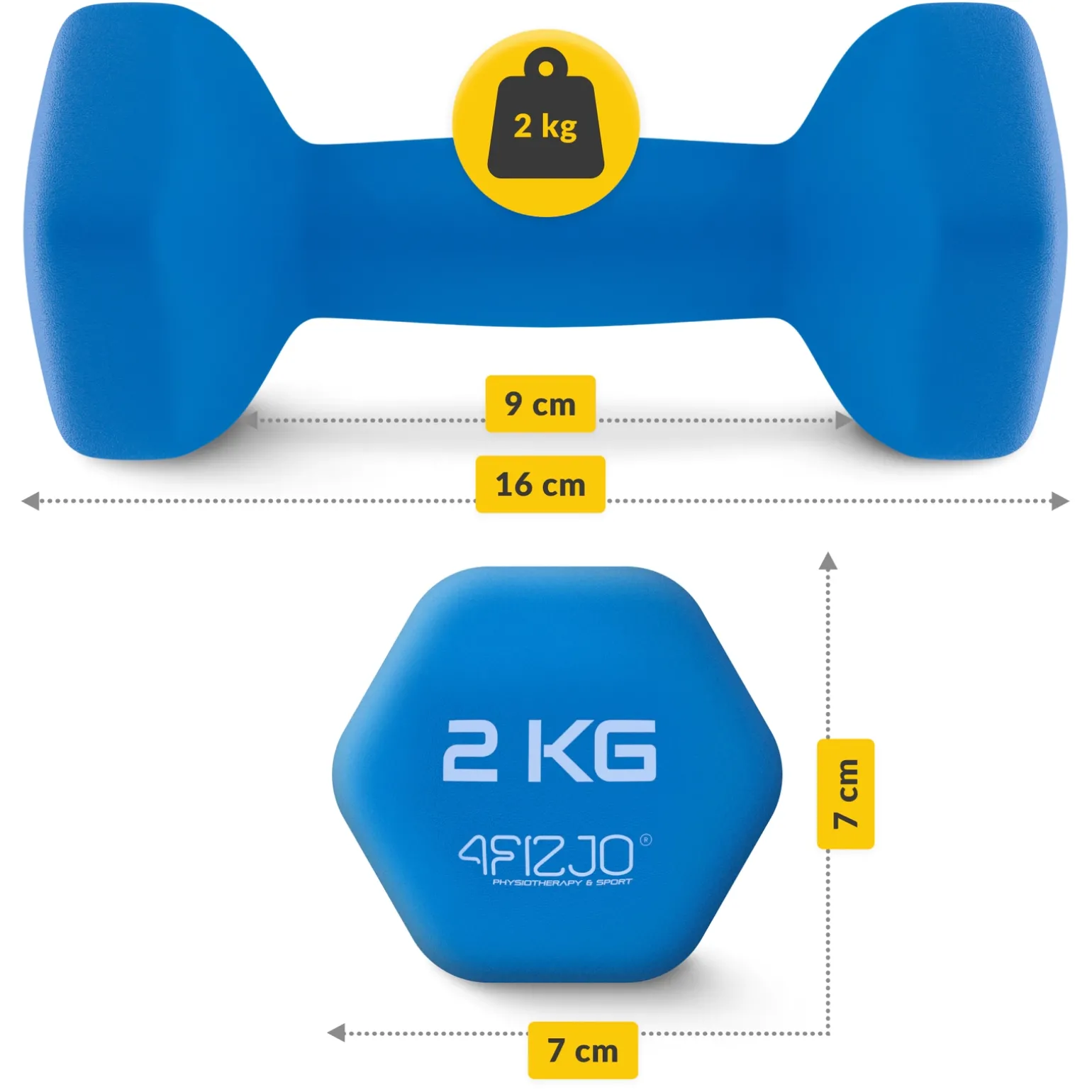 Hantelki żeliwne do ćwiczeń Classic 2 x 2 kg