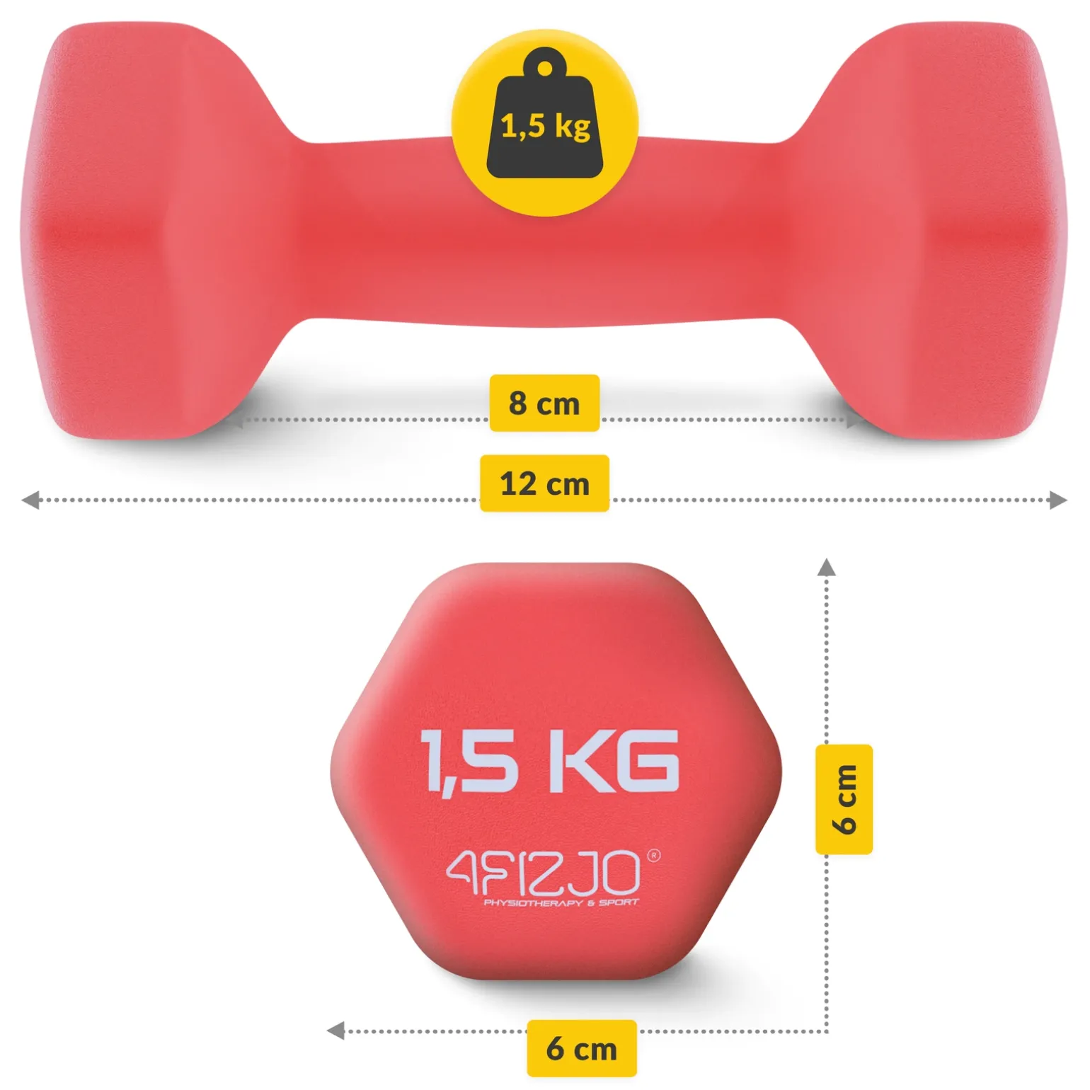 Hantelki żeliwne do ćwiczeń Classic 2 x 1,5 kg