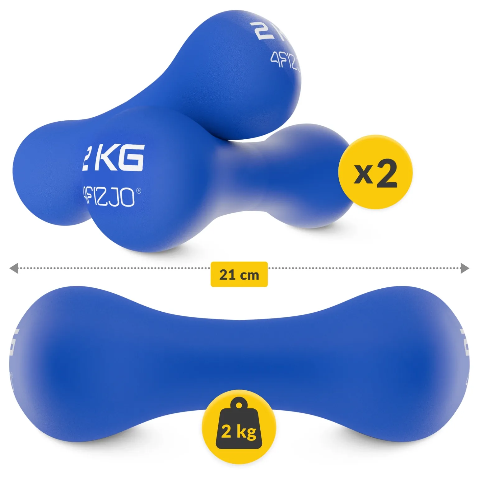 Hantelki żeliwne do ćwiczeń 8-shape 2 x 2 kg