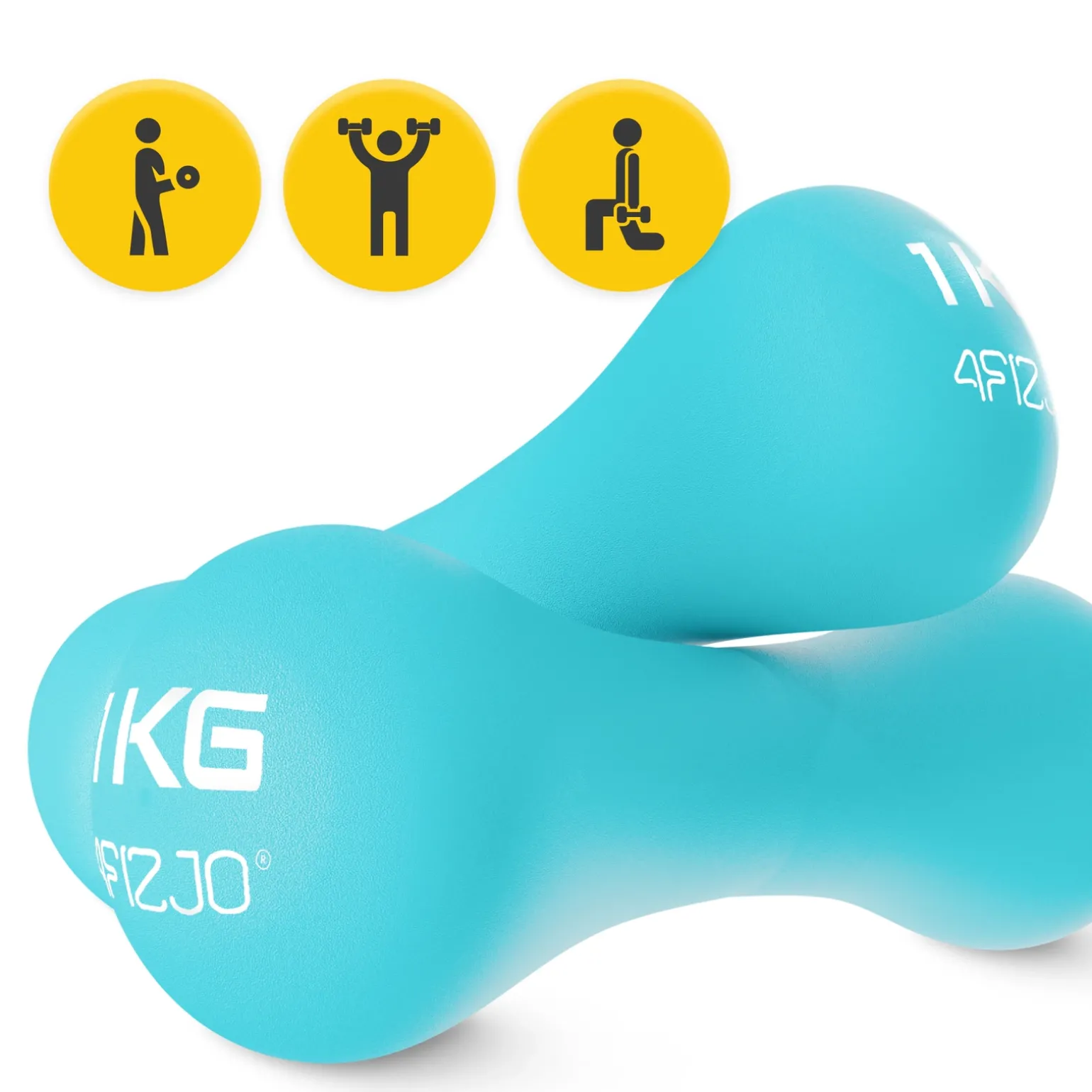 Hantelki żeliwne do ćwiczeń 8-shape 2 x 1 kg