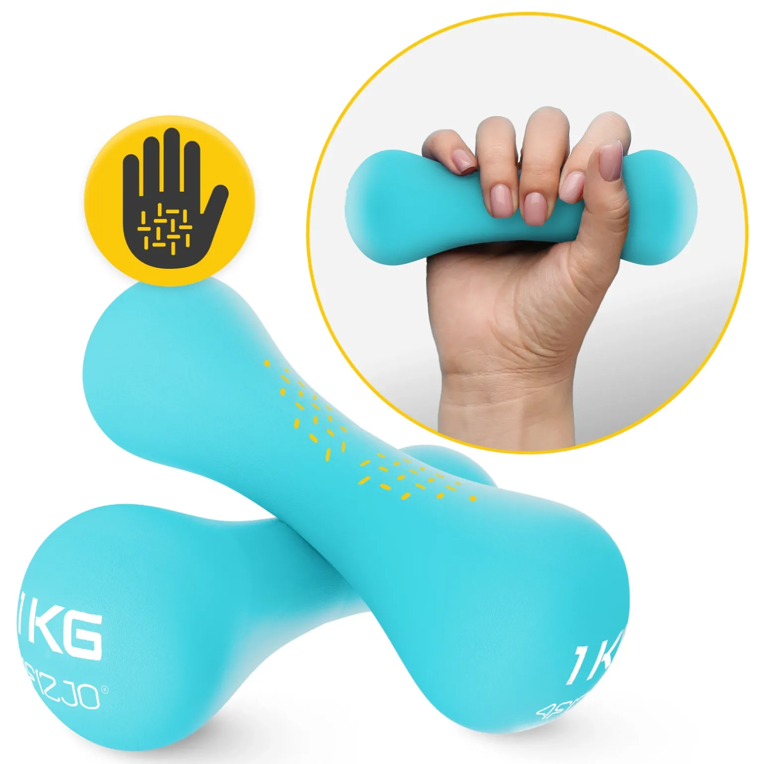 Hantelki żeliwne do ćwiczeń 8-shape 2 x 1 kg