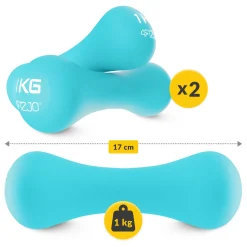 Hantelki żeliwne do ćwiczeń 8-shape 2 x 1 kg