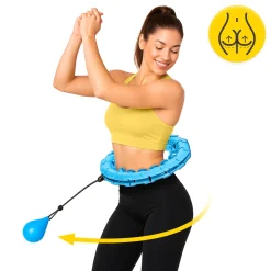 Hula Hop z obciążeniem i masażem niebieskie