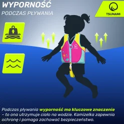 Kamizelka do pływania dla dzieci 3-6 lat TSUNAMI różowa