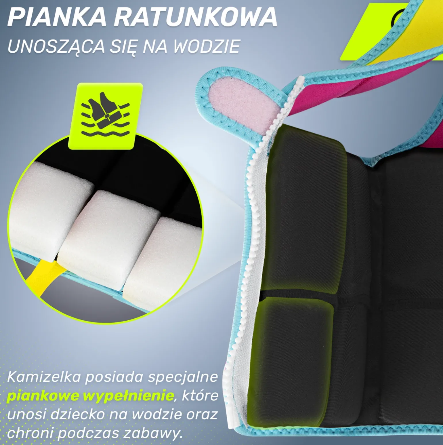 Kamizelka do pływania dla dzieci 3-6 lat TSUNAMI różowa