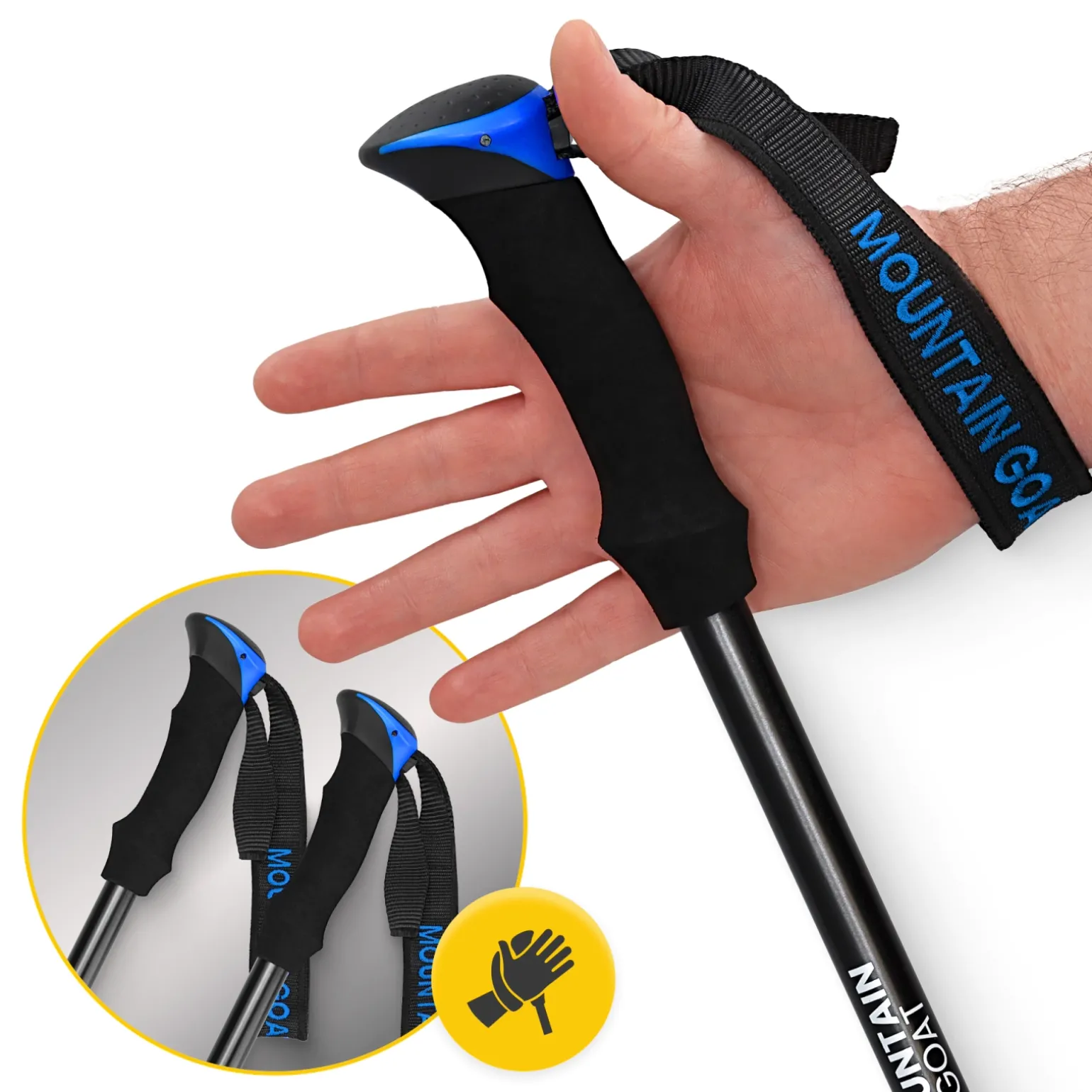 Kije trekkingowe do nordic walking PEAK+ niebieskie