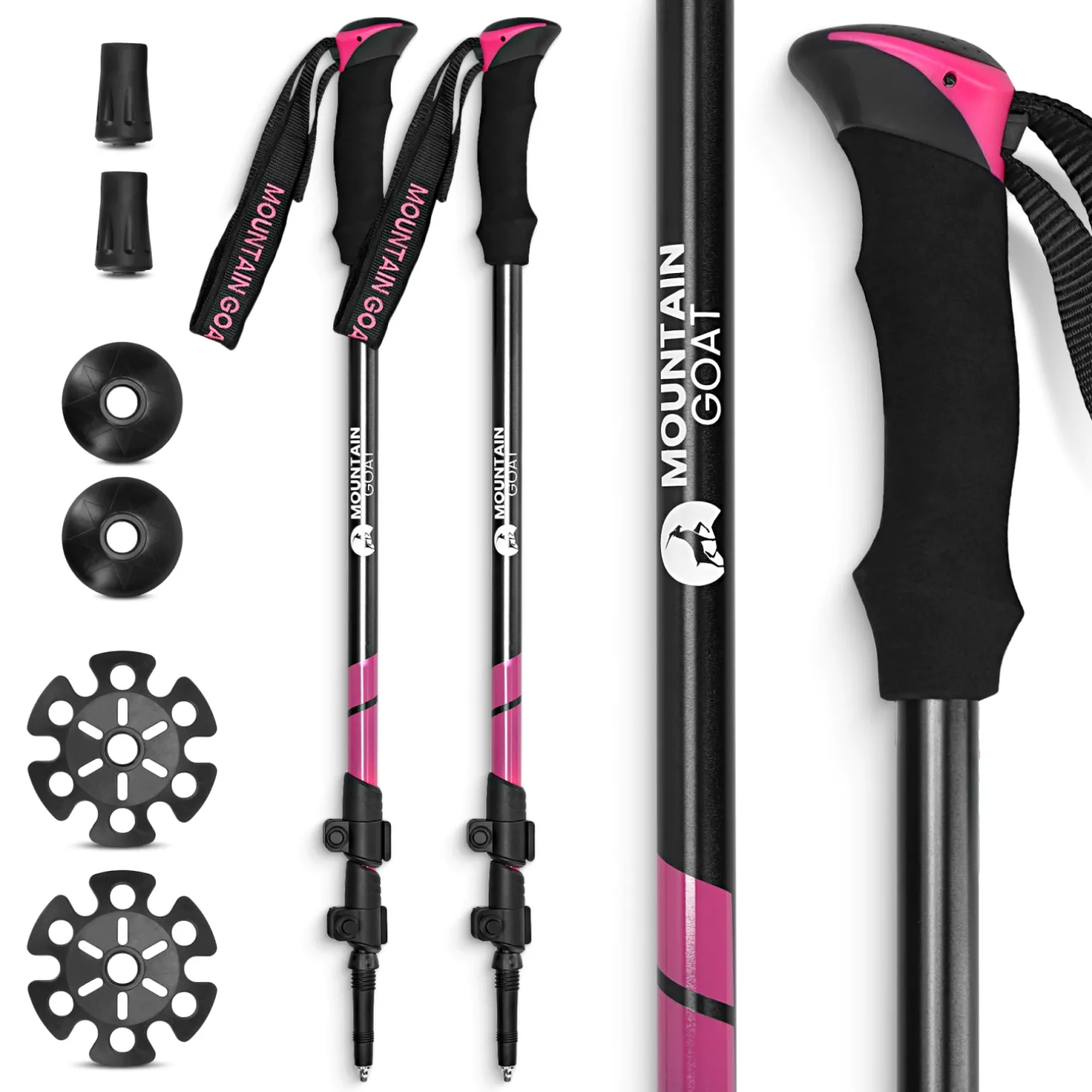 Kije trekkingowe do nordic walking PEAK+ różowe