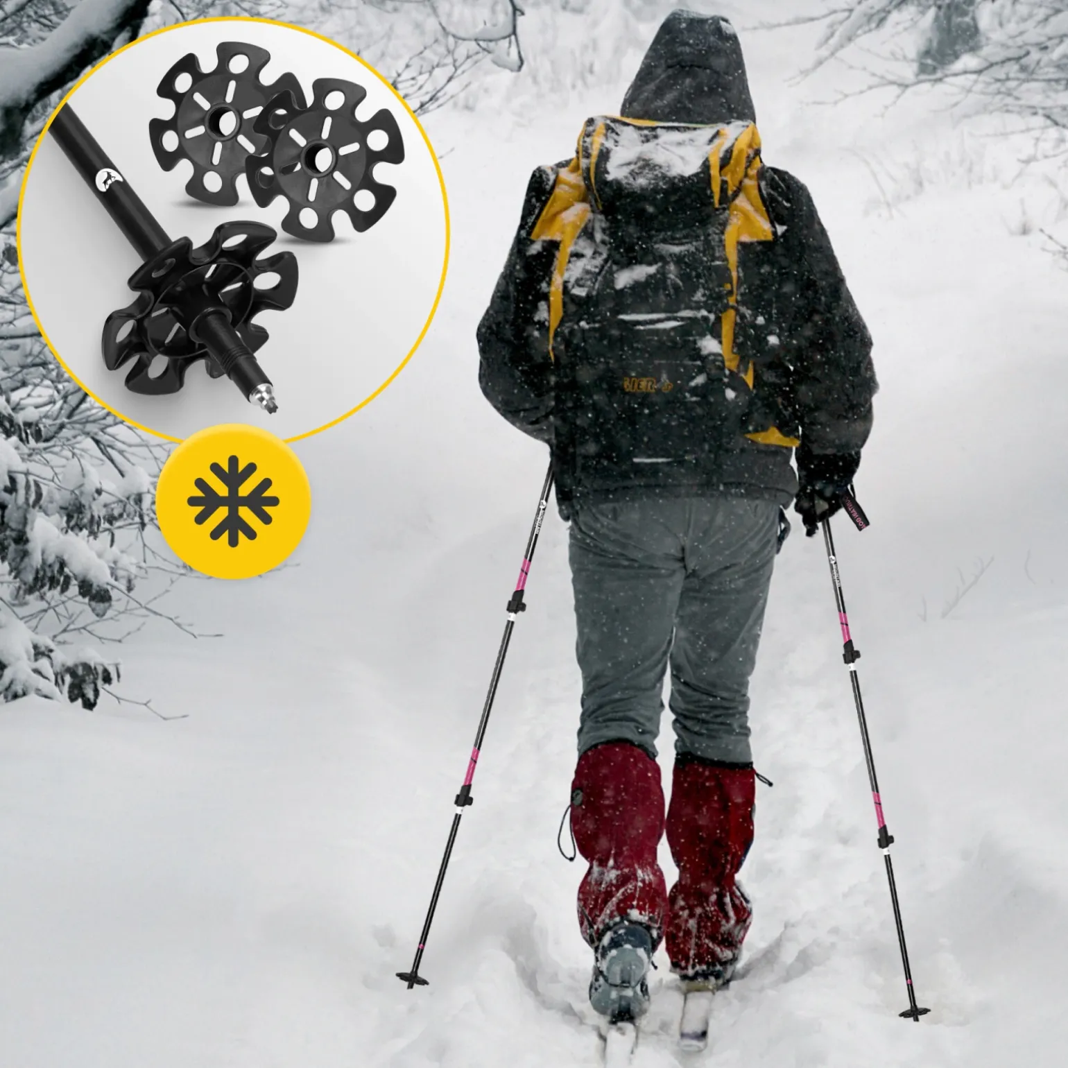 Kije trekkingowe do nordic walking PEAK+ różowe