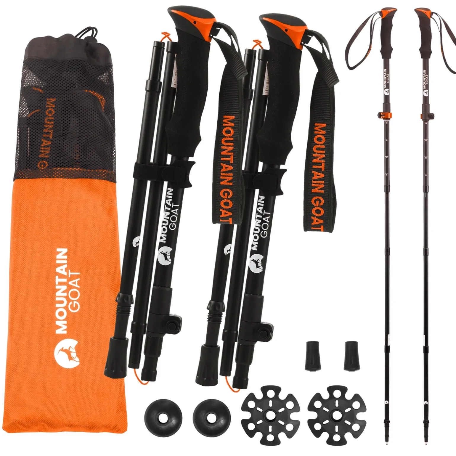 Kije trekkingowe do nordic walking PRO+ pomarańczowe