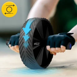 Kółko do ćwiczeń mięśni brzucha AB WHEEL PRO niebieskie