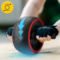 Kółko do ćwiczeń mięśni brzucha AB WHEEL XL czerwone