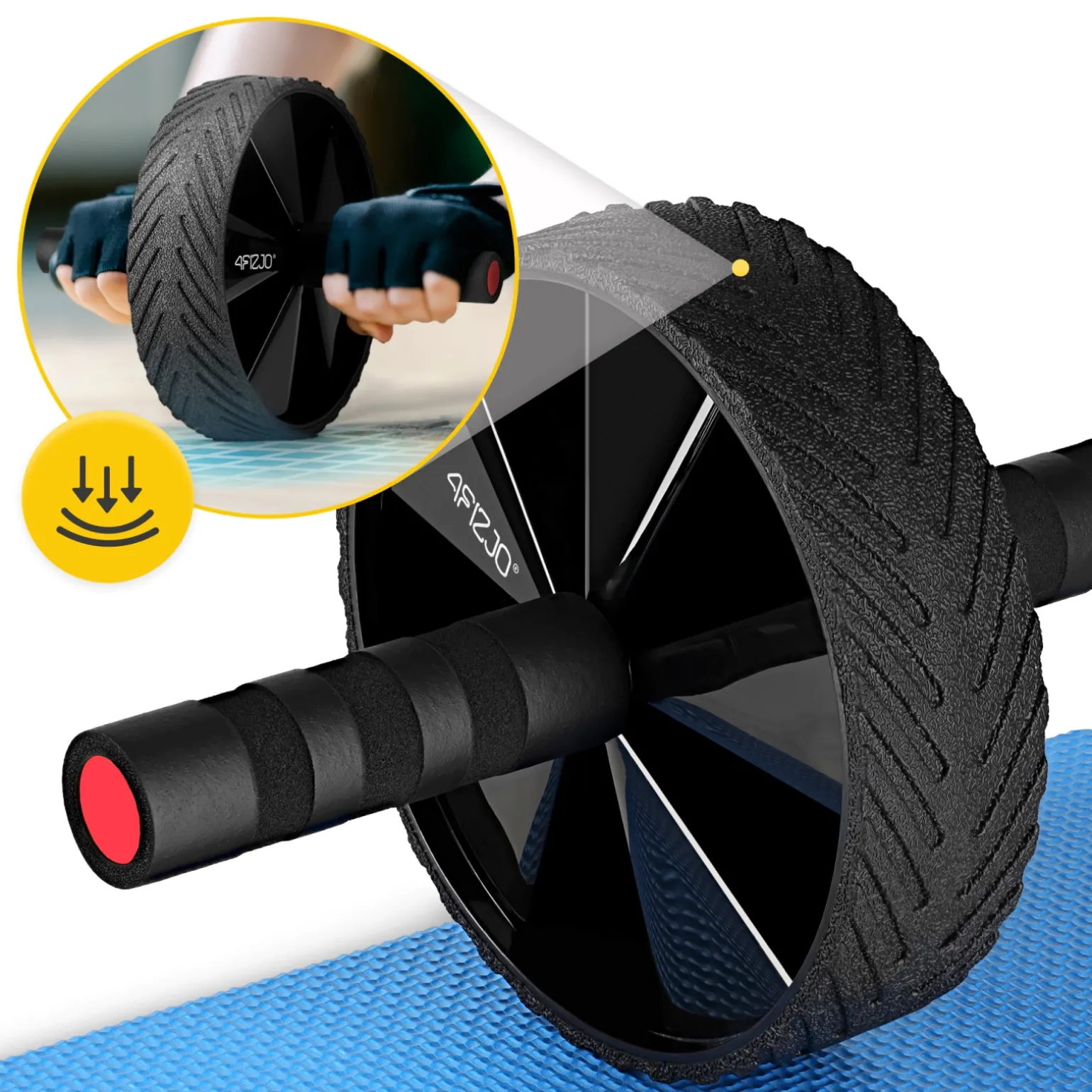 Kółko do ćwiczeń mięśni brzucha AB WHEEL PRO czerwone