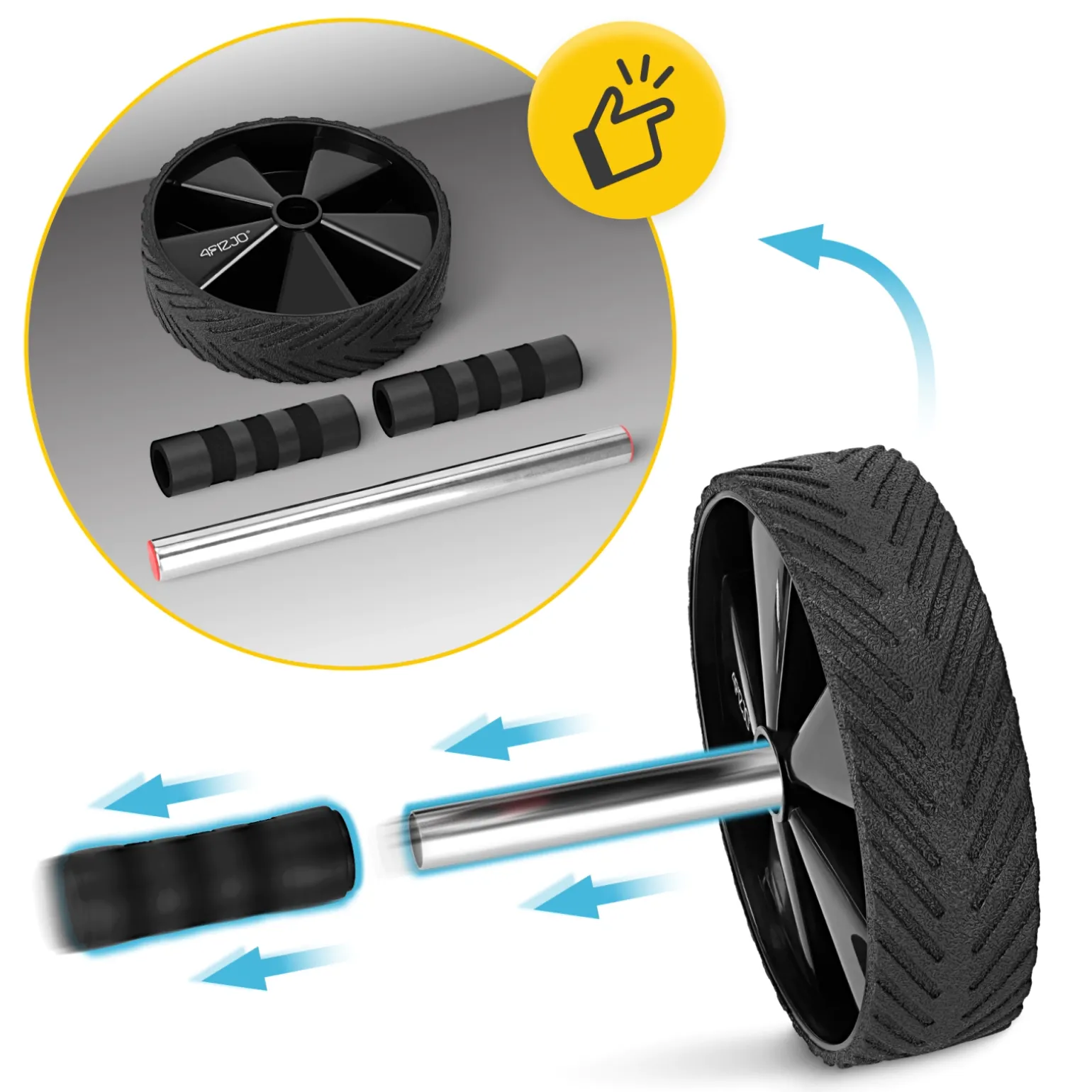 Kółko do ćwiczeń mięśni brzucha AB WHEEL PRO czerwone