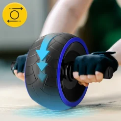 Kółko do ćwiczeń mięśni brzucha AB WHEEL XL niebieskie